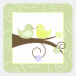 Pájaros del amor del verde del pájaro de Swirly qu