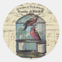 Pájaros elegantes franceses del amor del Birdcage  Etiqueta