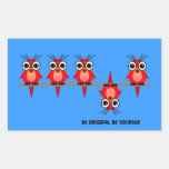 pájaros rojos lindos etiqueta