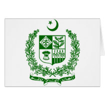 Pakistan coat of arms greeting card