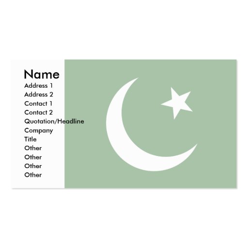 Pakistan Flag Business Card Templates (front side)