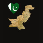 Pakistan Flag Heart Map Fitted AA T-Shirt