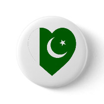Pakistan Flag Heart buttons