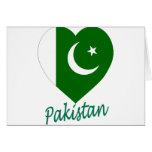 Pakistan Flag Heart cards
