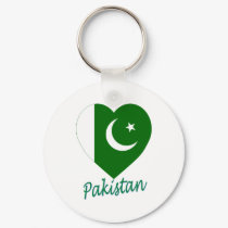 Pakistan Flag Heart keychains