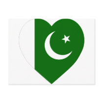 Pakistan Flag Heart postcards