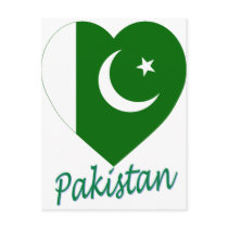 Pakistan Flag Heart postcards