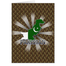 Pakistan Flag Map 2.0 Greeting Cards