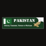 Pakistan Flag Map Text Bumper Sticker