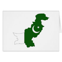 Pakistan flag map greeting card