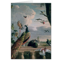 Palace of Amsterdam with Exotic Birds Greeting Card