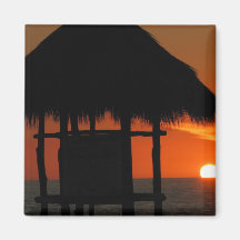 Palapa at Sunset Refrigerator Magnets