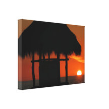 Palapa at Sunset Stretched Canvas Prints