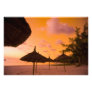 Palapa style beach huts at sunrise, Belle Mare 2