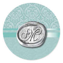 Palatial - Initial (Seafoam) stickers by Special_Occasions Palatial - Initial (Seafoam) stickers