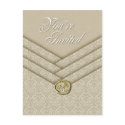 Palatial Wedding Invitation (Sand) postcards by Special_Occasions Palatial Wedding Invitation (Sand) postcards