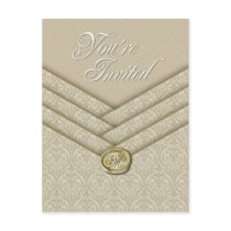 Palatial Wedding Invitation (Sand) postcards by Special_Occasions Palatial Wedding Invitation (Sand) postcards