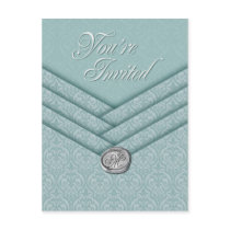 Palatial Wedding Invitation (Seafoam) postcards by Special_Occasions Palatial Wedding Invitation (Seafoam) postcards