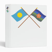 Palau and Angaur Crossed Flags 3 Ring Binders