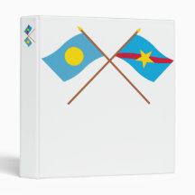 Palau and Ngaraard Crossed Flags Vinyl Binders