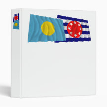 Palau and Ngarchelong Waving Flags Vinyl Binders