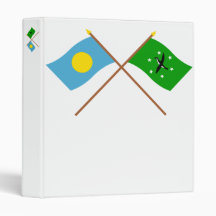 Palau and Ngchesar Crossed Flags Vinyl Binder