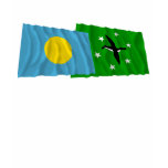 Palau and Ngchesar Waving Flags t-shirts
