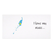 Palau Flag Map Custom Photo Card