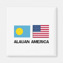 Palauan American Refrigerator Magnet