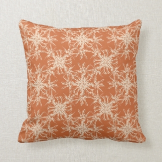 Pale Beige and Tuscany Orange Damask Pattern