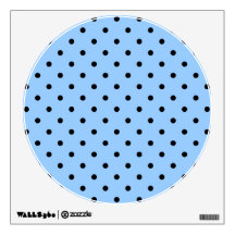 Pale Blue and Black Polka Dot Pattern. Room Decal