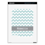 Pale Blue and Gray Chevron iPad 3 Skin