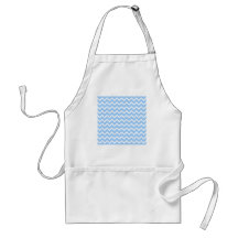 Pale Blue and White Zig zag Stripes. Apron