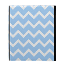 Pale Blue and White Zig zag Stripes. iPad Cases