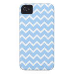 Pale Blue and White Zig zag Stripes. iPhone 4 Case