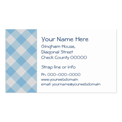 Pale blue gingham business card