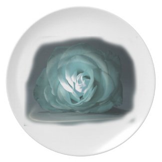 Pale Blue Rose Spolighted Cutout plate