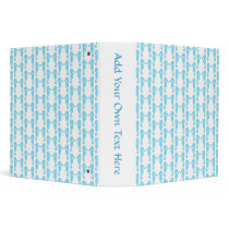 Pale Blue Seahorse Pattern 3 Ring Binder