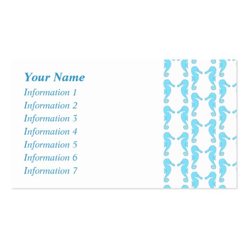 Pale Blue Seahorse Pattern Business Card Template