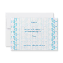 Pale Blue Seahorse Pattern Invitation