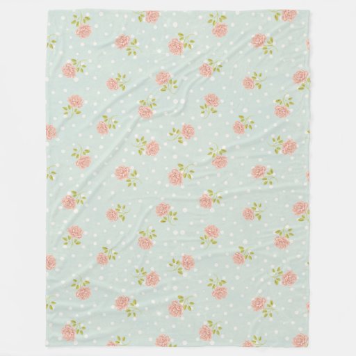 pale blue shabby chic polka dot white pink floral fleece blanket zazzle pale blue shabby chic polka dot white pink floral fleece blanket zazzle