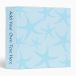 Pale Blue Starfish Pattern. Vinyl Binders