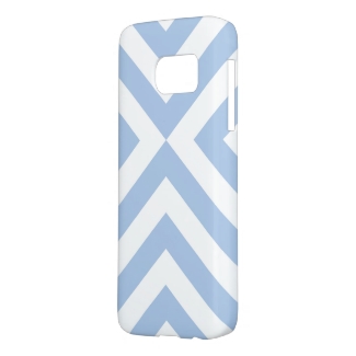Pale Blue & White Chevrons Samsung Galaxy S7 Case