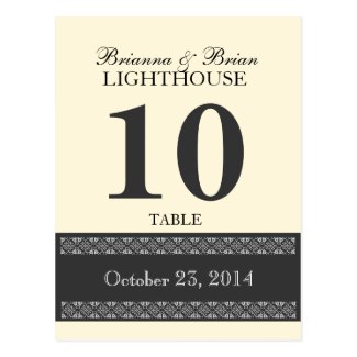 PALE CORNSILK Wedding Table Number Card Reception Post Cards