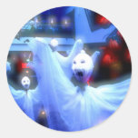 Pale ghosties round stickers