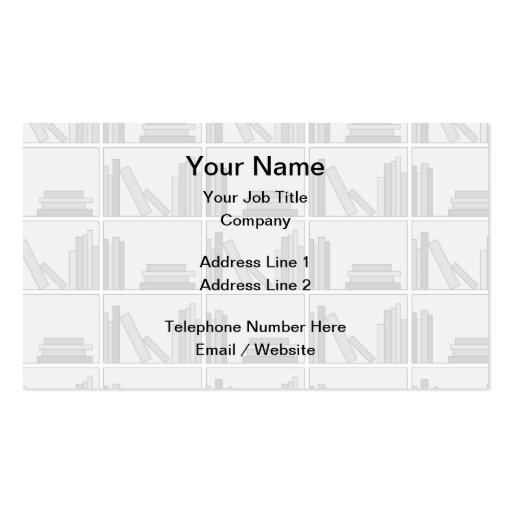 Pale Gray Books on Shelf. Business Card (front side)