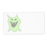 Pale Green and Gray Monster Cartoon Shipping Label