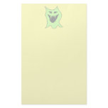 Pale Green and Gray Monster Cartoon Customized Stationery