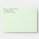 Pale Green Invitation Envelopes - Olive  Damask