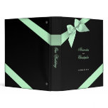 Pale Green Ribbon Wedding Planner Album 3 Ring Binders